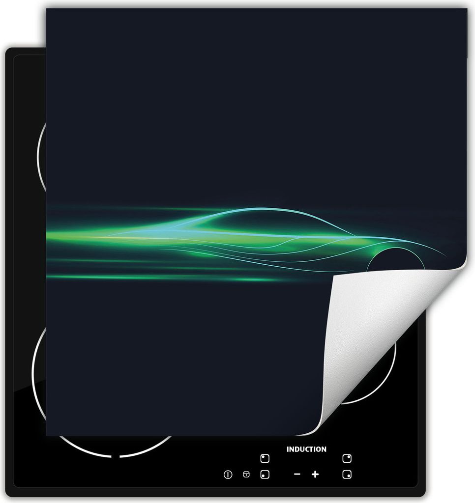 DarHaus Herdabdeckplatte 50x52 cm Anti Rutsch Matte Aufrollbar, grün - Auto