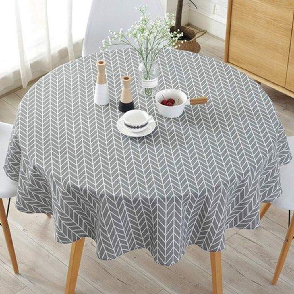 Schwedisches Tischtuch, runde Tischdecke, festlicher Abendstil, katoenes Tischtuch (Durchmesser 120CM)