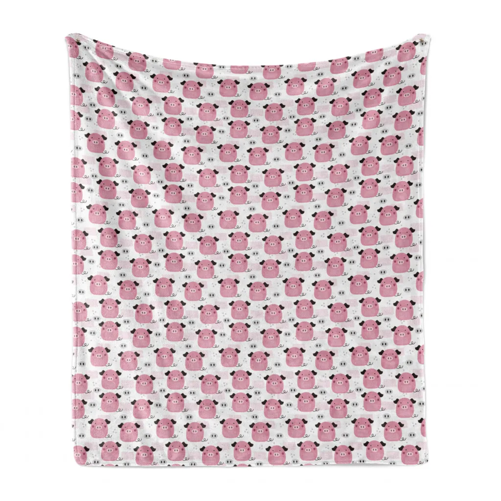 Plaid Maialetti ABAKUHAUS 125x175 cm - Coperta Pile Grigio Rosa
