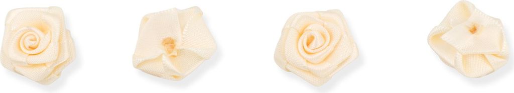 Satinrosen 2cm zum Basteln & Aufnähen 20 Stück Champagner Produktbild 