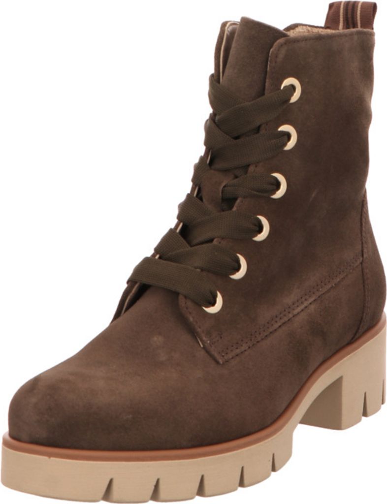 Gabor Shoes Schnürstiefel Braun Veloursleder Größe: 38 Normal