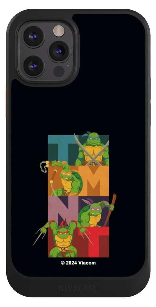 NIVOCASE Hülle für Apple iPhone 12 Pro Handyhülle NIVOcore Case Schwarz Fanartikel Offizielles Lizenzprodukt Teenage Mutant Ninja Turtles