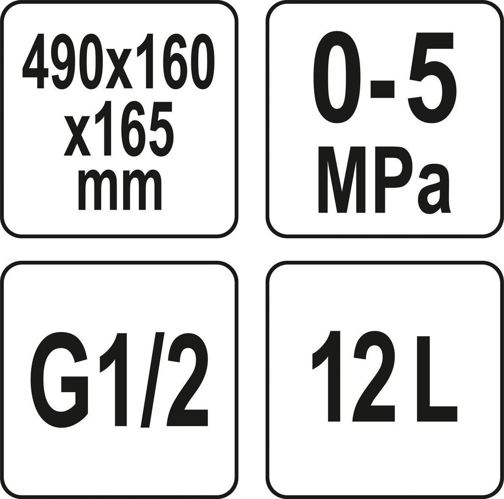 Yato YT-24800, 50 bar, 1/2", 160 mm, 490 mm, 165 mm Produktbild 