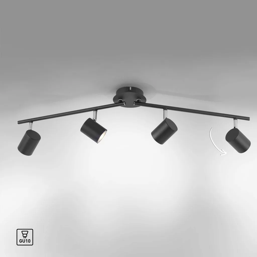 Luminaire plafonnier LED spots rotatifs anthracite hauteur 16 cm - 9