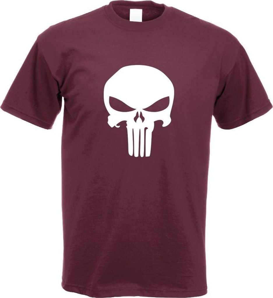 Kiwistar - T-Shirt - Burgund - Totenkopf Herren Funshirt Bedruckt Design Sprüche Spruch Motive - mit Motiv Bedruckt - Funshirt Design - Sport - Fr...