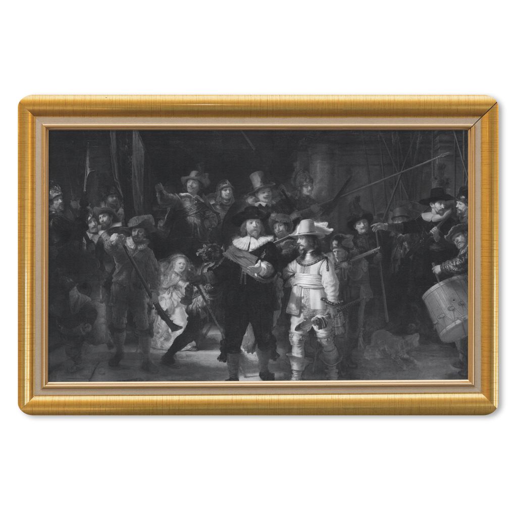 MuchoWow Mauspad Mousepad Nachtwache - Van Rijn - Liste - Gold 27x18 cm - Mousepads - Maus Mat - Pad - Mausunterlage - Büroartikel - Desk Matten