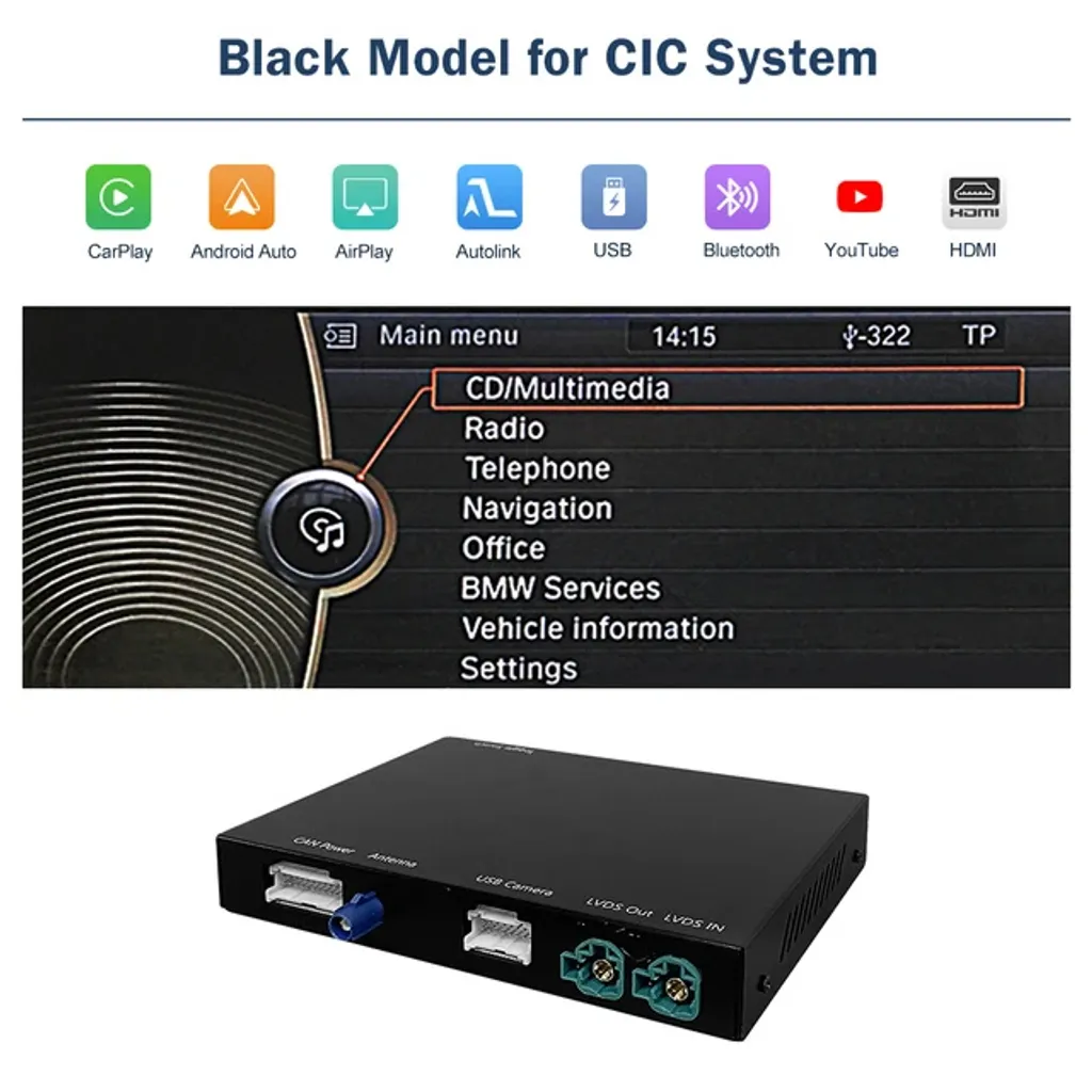 Interface CarPlay et Android Auto pour BMW CIC Série 5 et Série 7