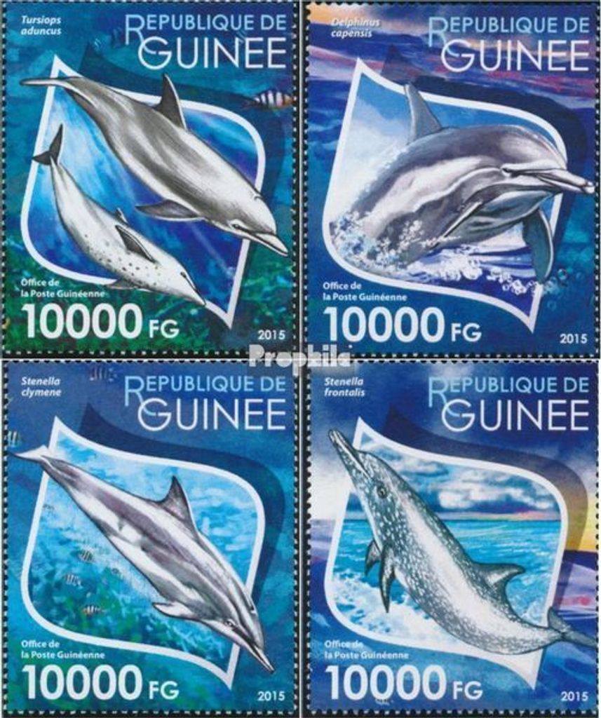 Briefmarken Guinea 2015 Mi 11448-11451 (kompl. Ausgabe) postfrisch Delfine