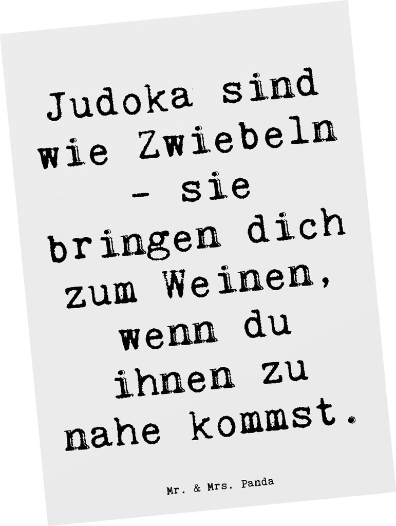 Mr. & Mrs. Panda Postkarte Spruch Judo Zwiebel - Weiß - Geschenk, Techniken, Sportart, Teamsport, Postkarten, Sportler, Fotokarte, Sport, Mut, Ans...