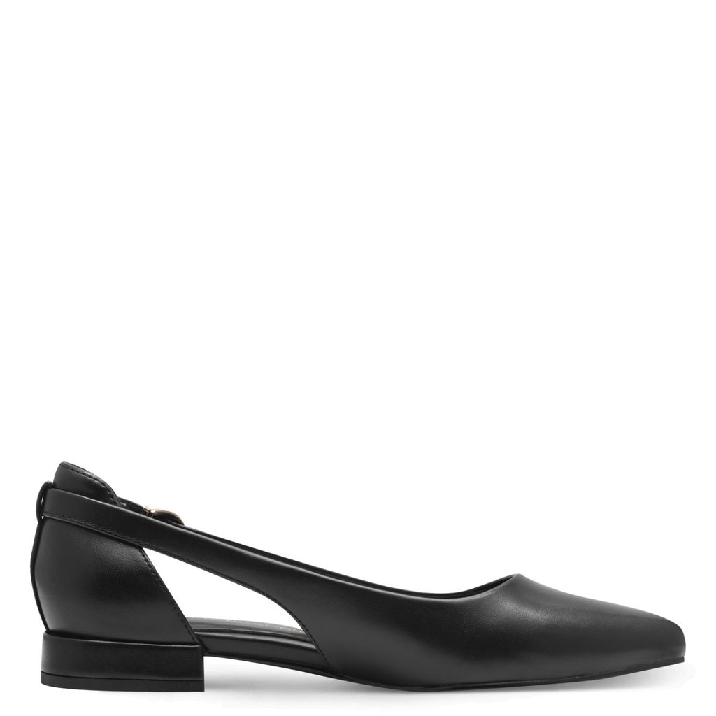 MARCO TOZZI Damen Ballerina Blockabsatz Cut Out Schnalle 2-22114-42, Größe:41 EU, Farbe:Schwarz