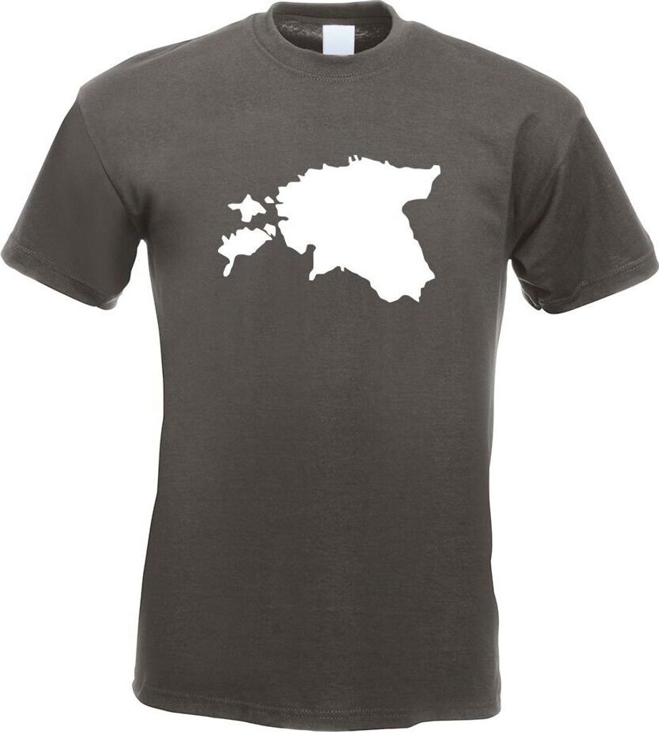 Kiwistar - T-Shirt - Graphit - Estland Umriss Kontur Herren Funshirt Bedruckt Design Sprüche Spruch Motive - mit Motiv Bedruckt - Funshirt Design ...