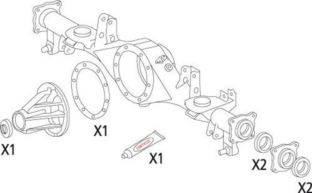 CORTECO 19535847 Dichtungssatz, Differential OE kompatibel mit Hilux