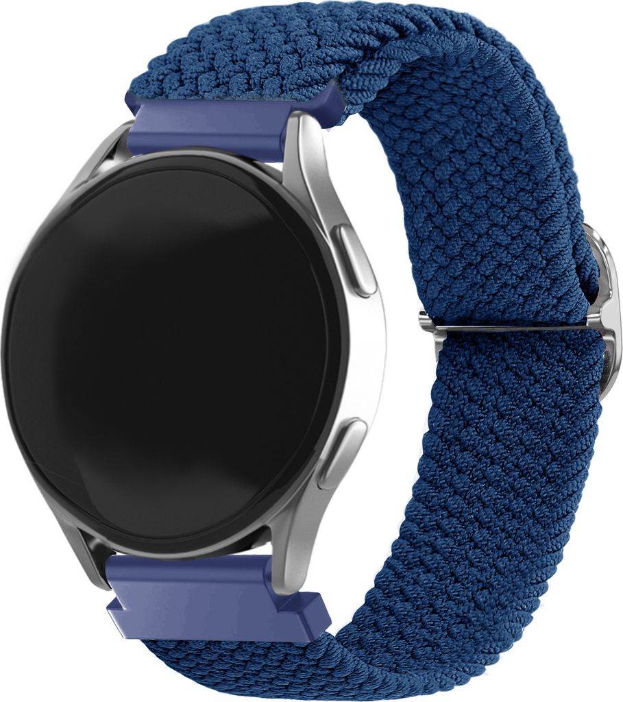 Strap-it Samsung Galaxy Watch 4 40mm verstellbares gewebtes Nylonarmband (Blau)