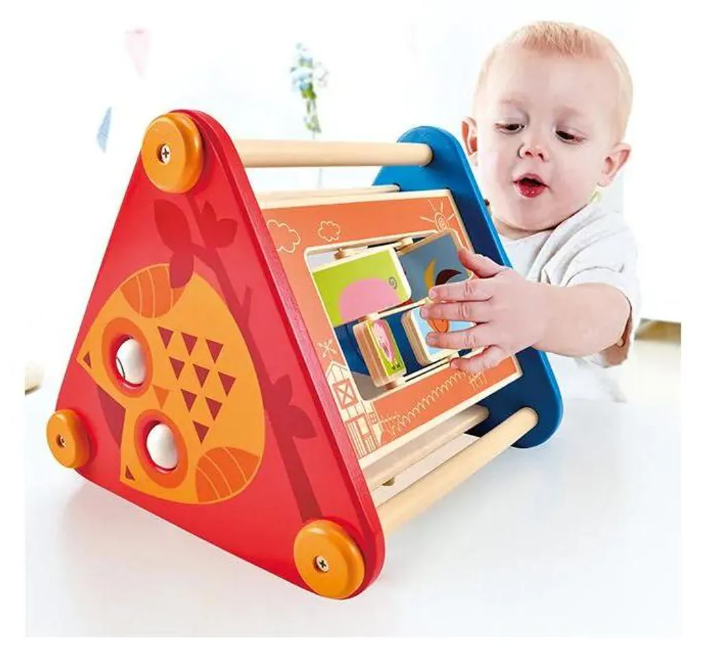 Stimulez l'Éveil de Bébé avec la Boîte d'Action Animale Hape E0434 Bois