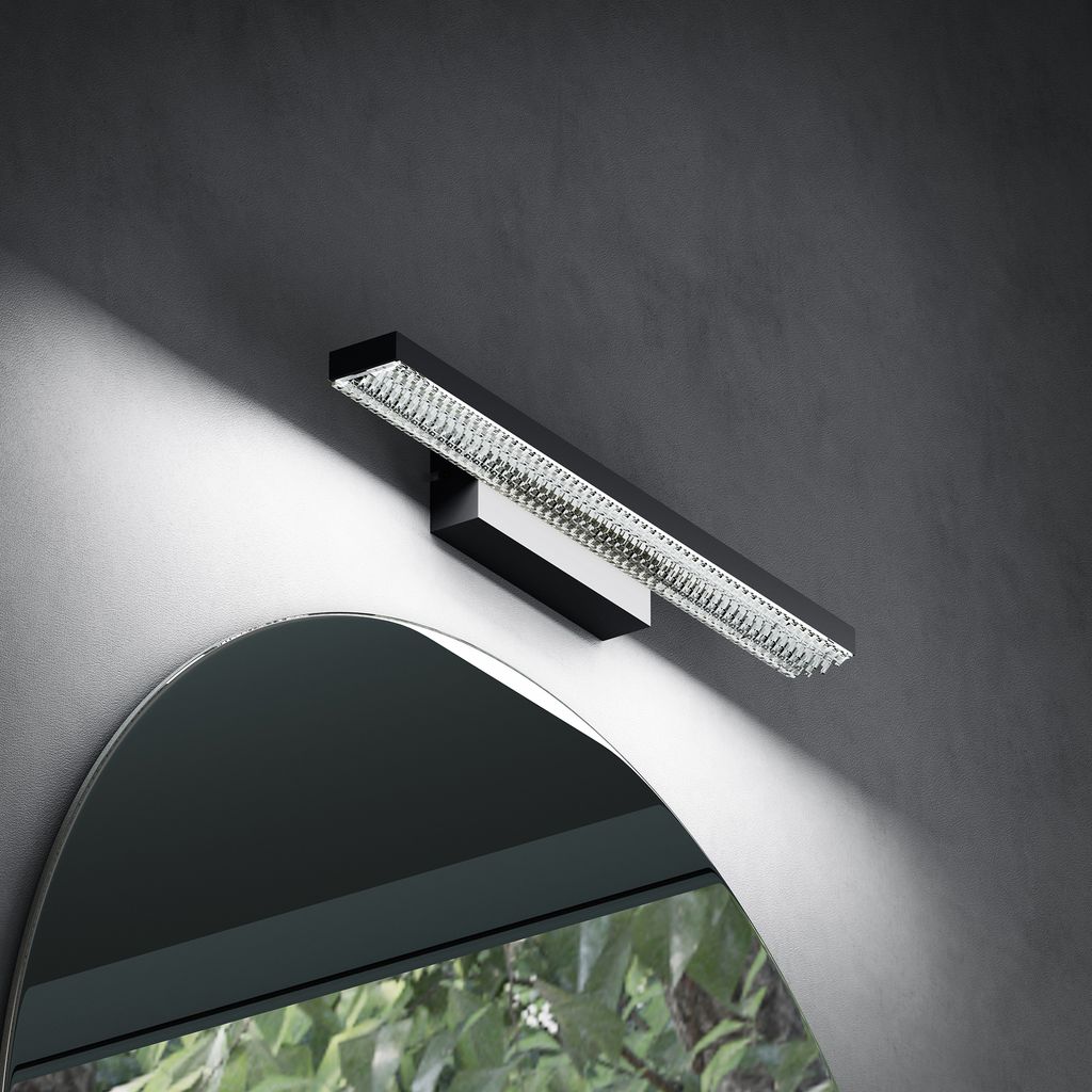 doporro LED Badezimmerleuchte Sandschwarz 40cm - 9W Spiegellampe 6000K (Tageslichtweiß) - Stylische Wandleuchte für Badbeleuchtung Leuchtschein