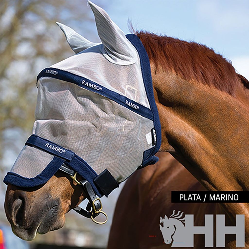 Rambo Ears Plus Fliegenmaske Grau S Grau S