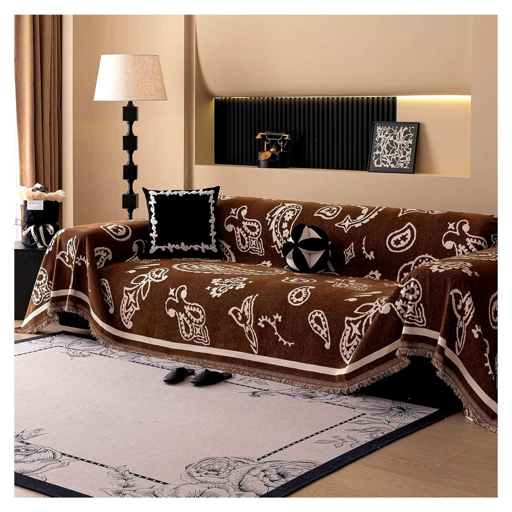 Kunstvolle Sofadecken, Atmungsaktive und Weiche Decken für das Sofa, Gemütliche und Stilvolle Wendbare Decke, Multifunktionale Sofadecke als Äst...