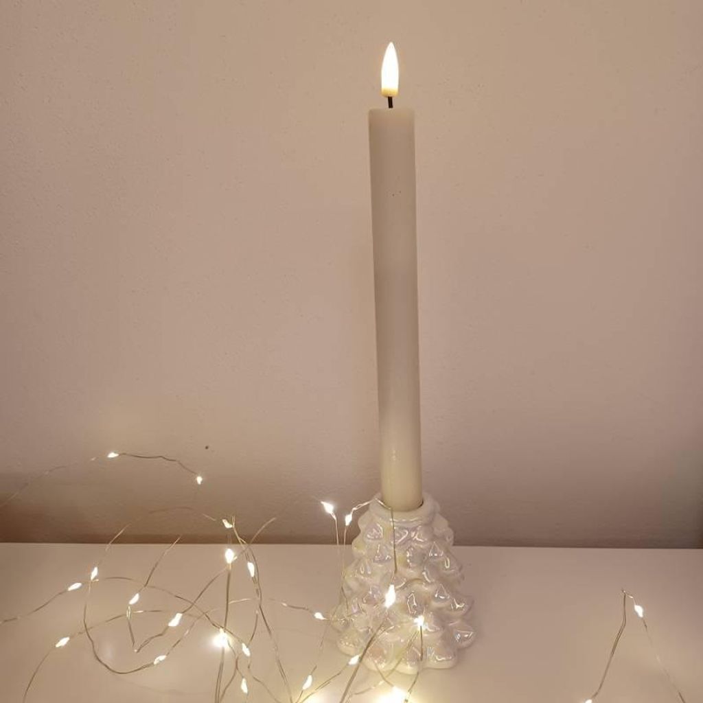 DECOLED Kerzenständer, 8,5 x 8,5 x 8 cm, weiß
