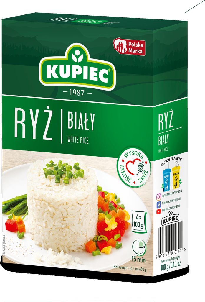 KUPIEC Ryż Biały Długoziarnisty Naturalny Wysoka Jakość - Zdjęcie produktu 