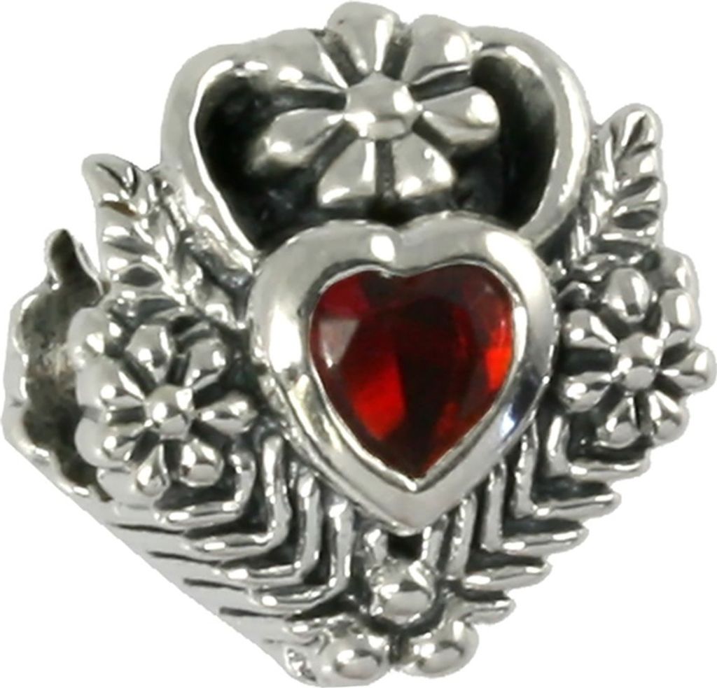 CarloBiagi Charm Bead Herz Zirkonia 925 Echt Silber Schmuck Element D2BBSCZS13DR
