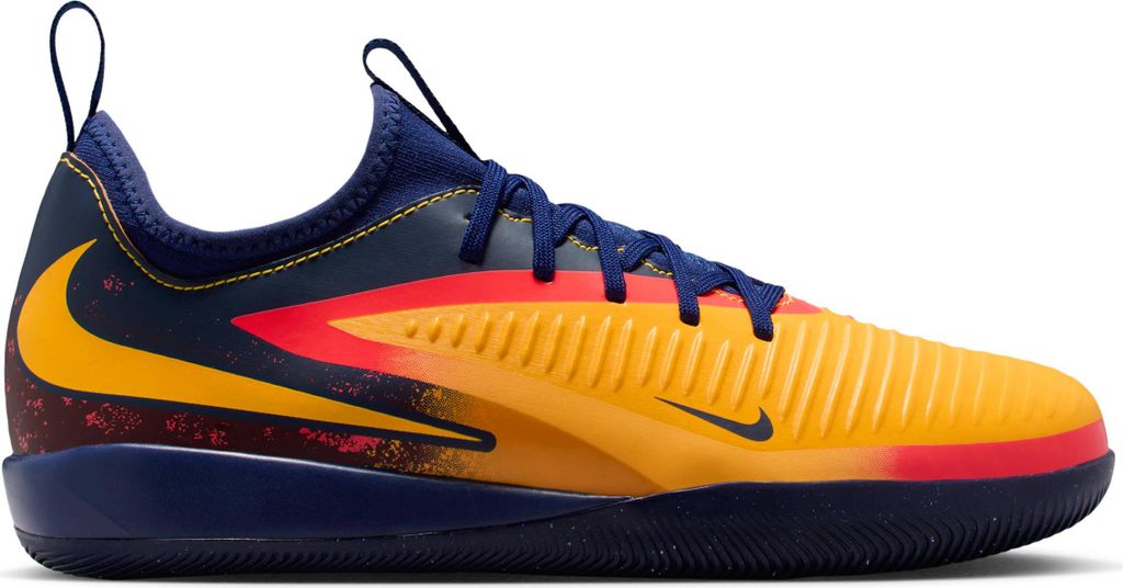 Nike Jr. Phantom 6 Low Academy "Erling Haaland" - IC Kinder Fußballschuh - Orange/Blue/Lemon Orange/Blue/Lemon 36.5
