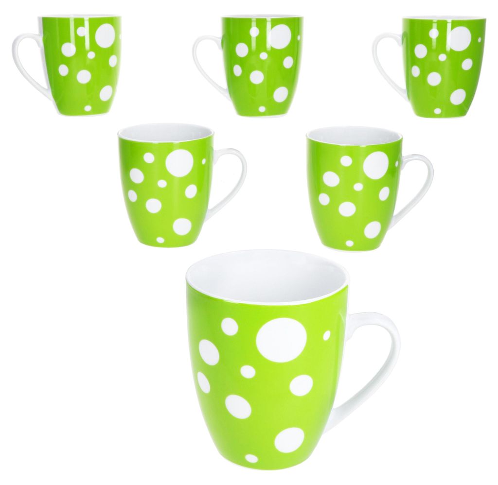 Pula grün 6er Set Kaffeebecher 300ml Porzellan-Tasse 6 Produktbild 