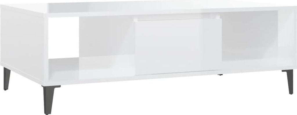 vidaXL Couchtisch Hochglanz-Weiß 103,5x60x35 cm Holzwerkstoff