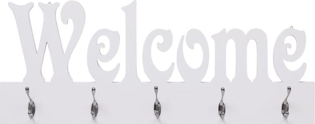 vidaXL Nástenný vešiak WELCOME White 74 x 29,5 cm Obrázok produktu 