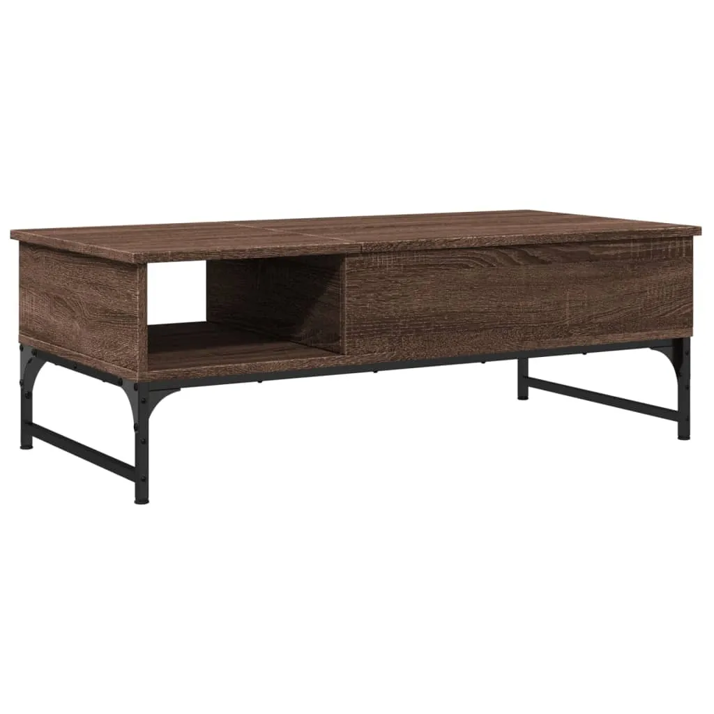 SYFAX Coffee Table 100x50x35 Rovere Marrone Multistrato e Metallo