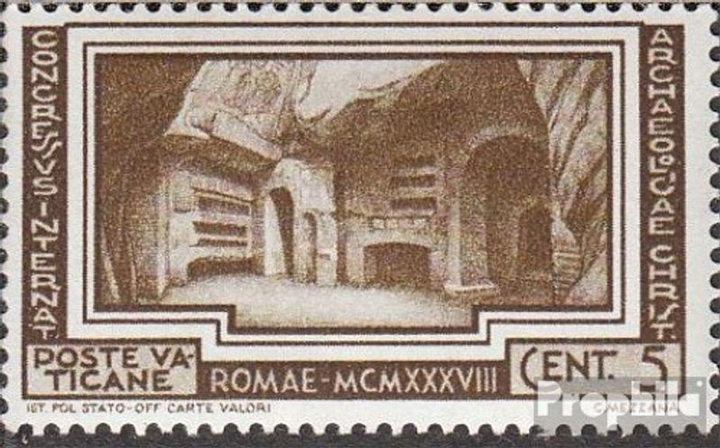 Briefmarken Vatikanstadt 1938 Mi 67 postfrisch Archäologiekongreß