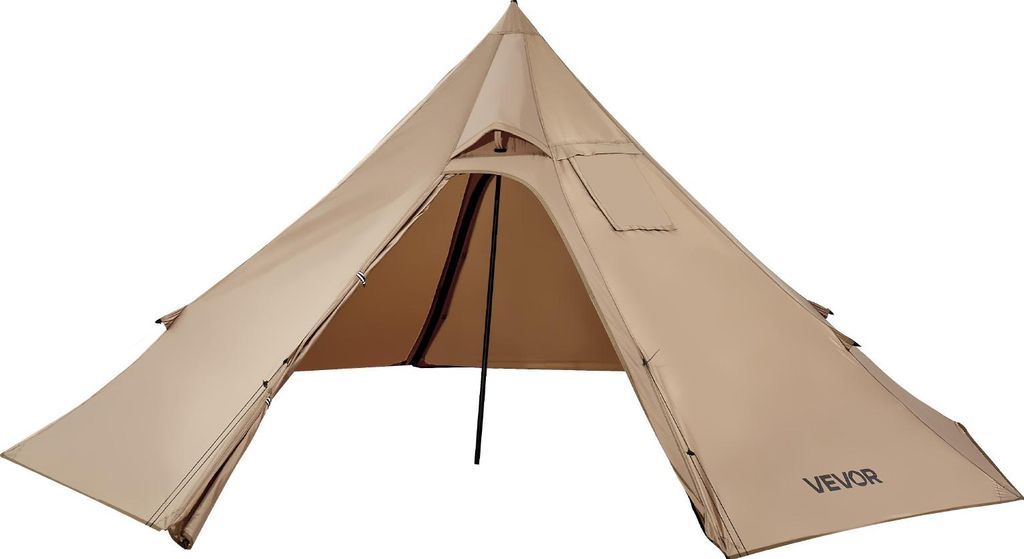 VEVOR Tipi Zelt für 2 Personen, tragbares Winterzelt mit Ofenanschluss, Campingzelte aus Segeltuch, leichte 4-Jahreszeiten-Schutzzelte, Firstzelt,...