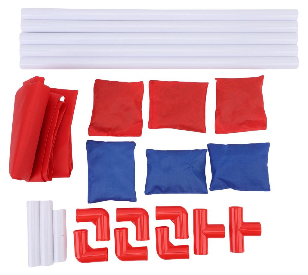 Tragbares Cornhole-Set, leichtes Strandspiel aus Kunststoff für Kinder und Erwachsene, Reisen, Camping, Zubehör, Rot