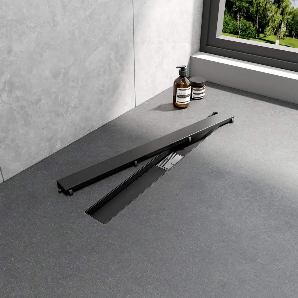 Canalina Doccia EMKE 70cm: Il Lusso del Nero Opaco per il tuo Bagno