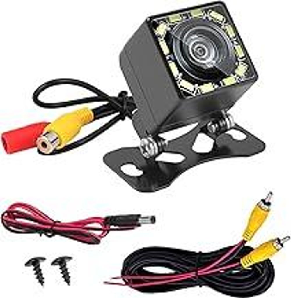 Rückfahrkamera Auto mit Ultra HD 1080P, 12 LED Super Nachtsicht, 170°Weitwinkel Fischaugen, IP68 Wasserdicht 12V-24V Rückfahrkamera für PKW SUV...