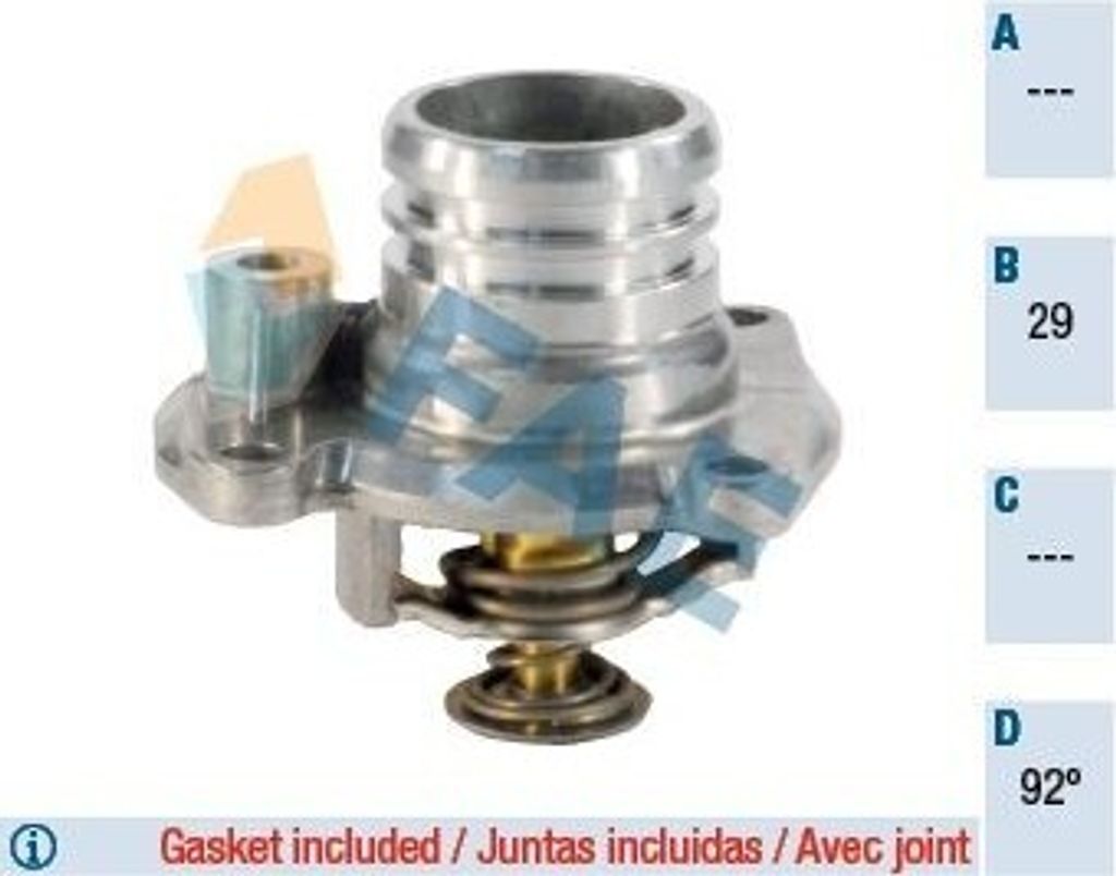 FAE Thermostat Kühlmittel 92°C für OPEL AGILA (A) (H00) AGILA (B) (H08) für VAUXHALL Agila Mk I (A) (H00)