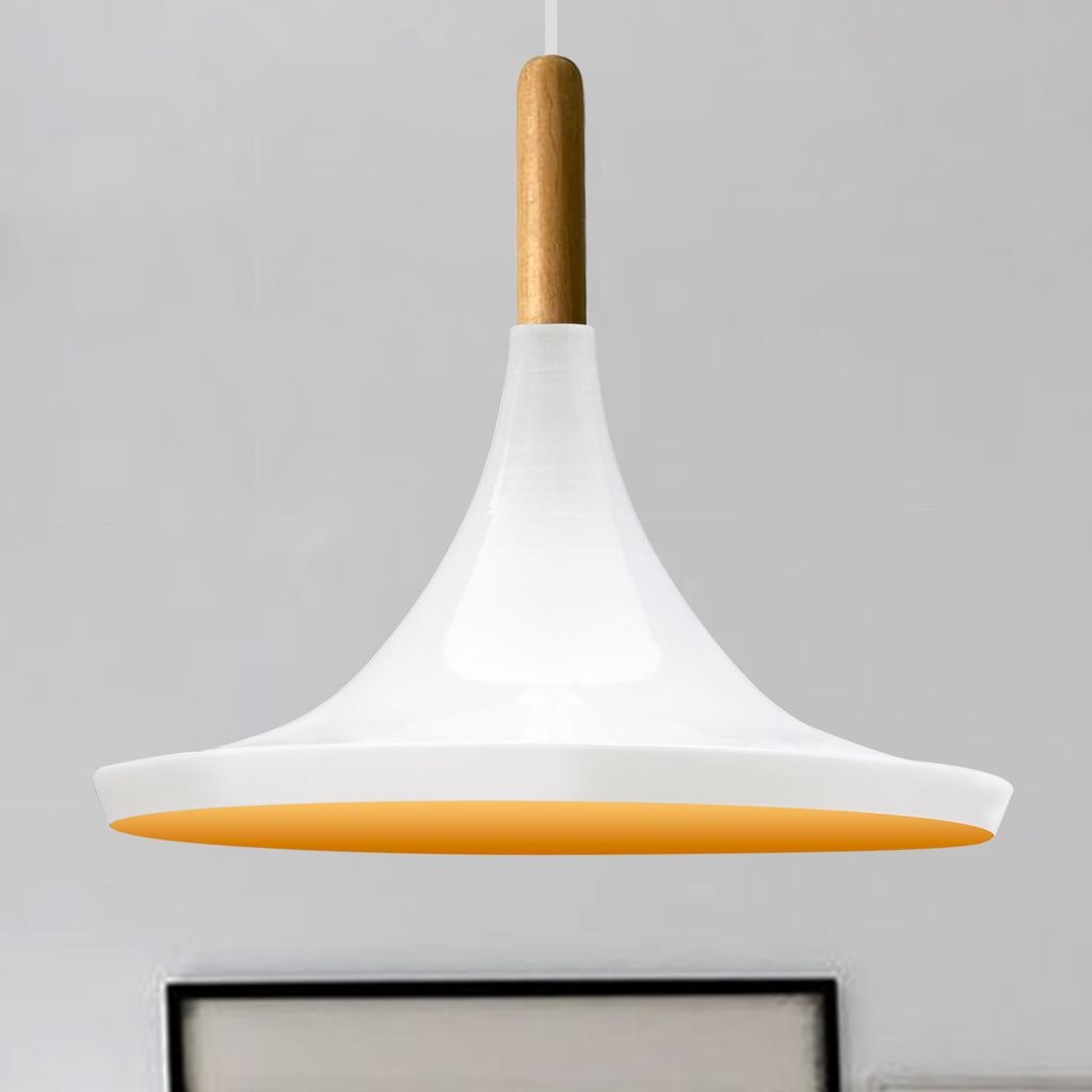 Pendelleuchte I Genisy I Wohnzimmer, E27, Ø31 ISkandinavisch Pendellampe für Schlafzimmer Deckenleuchte Metall, Wohnzimmerlampe Hängelampe, Weiß