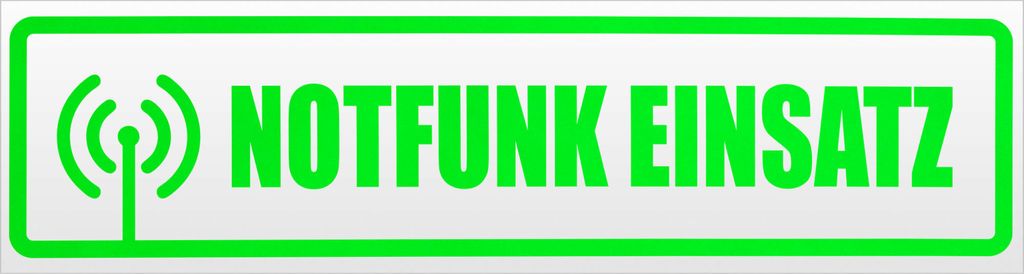 Kiwistar Notfunk Einsatz Piktogramm Magnetschild Schild magnetisch - 45cm Neongrün - Magnetfolie für Auto PKW Kfz