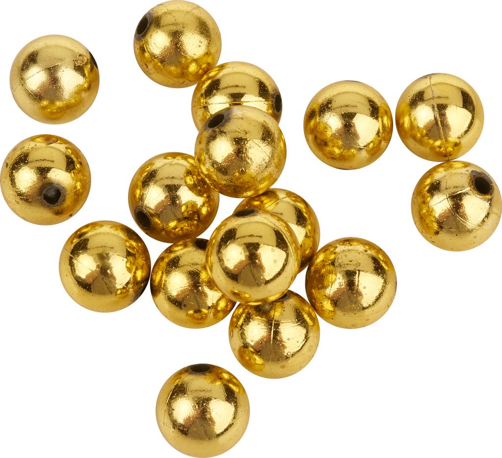 VBS Wachsperlen 12 mm 16 Stück Bastelperlen für Schmuck und Dekoration Gold