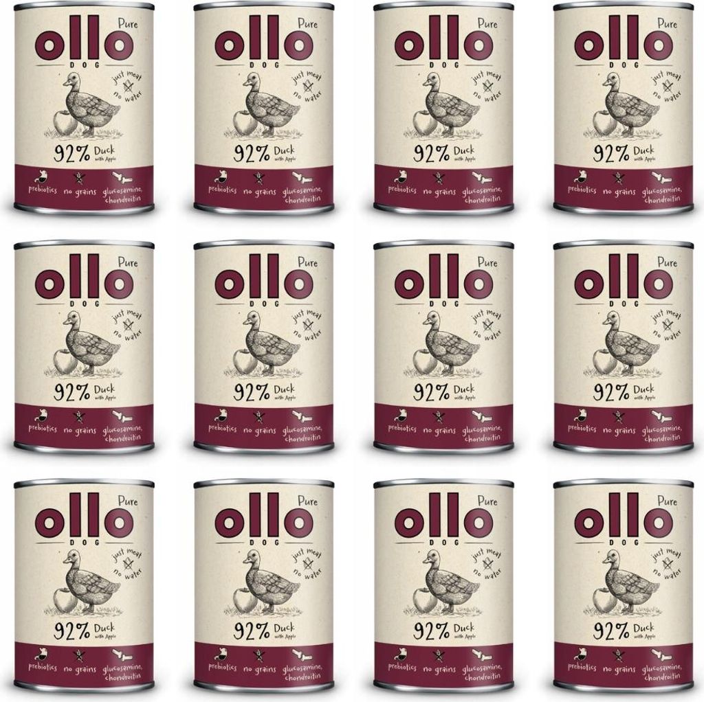 OLLO Pure Duck with apple - Nassfutter für Hunde - 850g