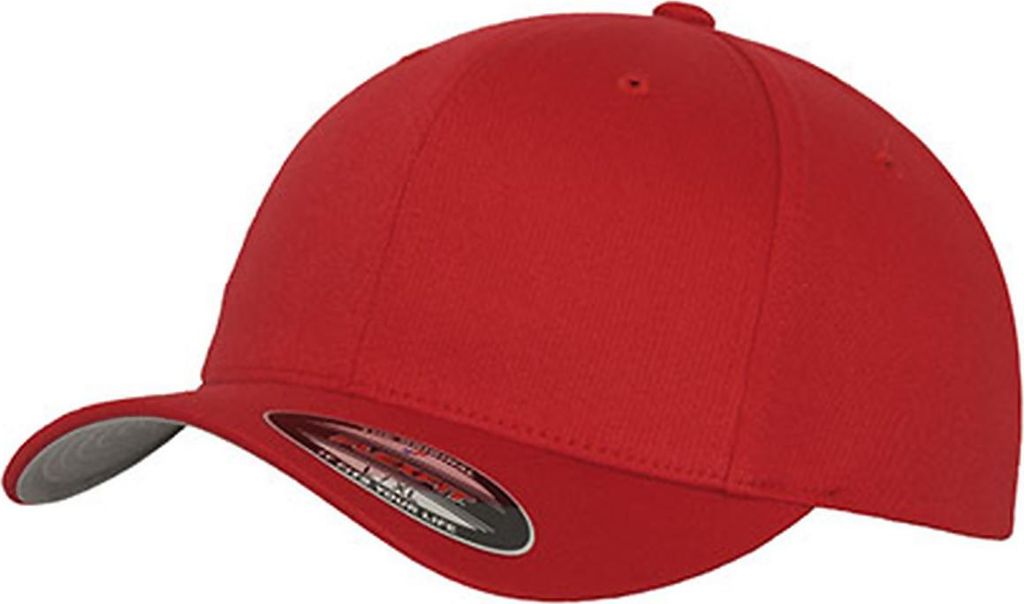 FLEXFIT 6277 | Wooly Combed Cap / Kappe / Mütze / Hut Stabile Front - Farbe: Red - Größe: Kids