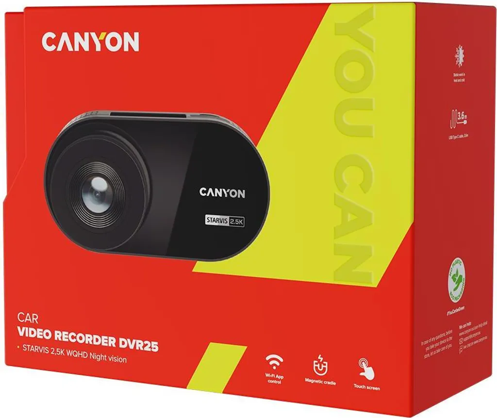 Canyon Dashcam DVR25 WQHD 2.5K avec WiFi et Application Mobile - Noir - 11