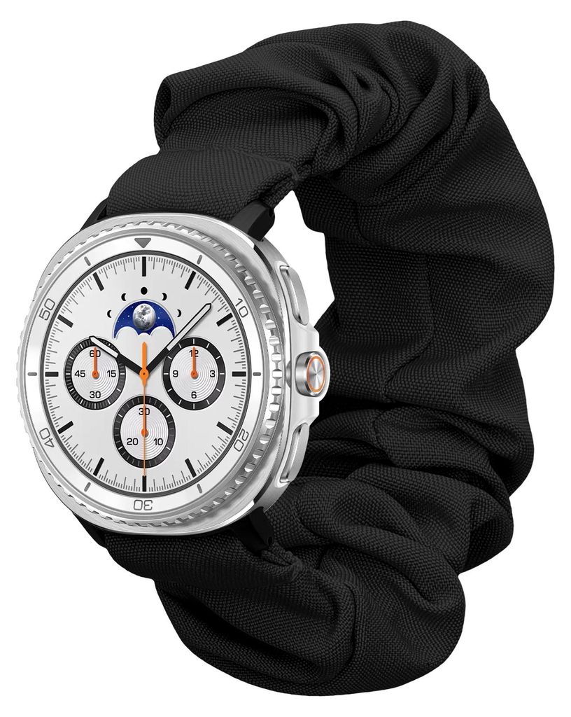 kwmobile Ersatz Armband kompatibel mit Samsung Galaxy Watch 8 / Galaxy Watch 8 Classic 46mm Band - Smartwatch Scrunchie Strap Schwarz - Kompatibel mit