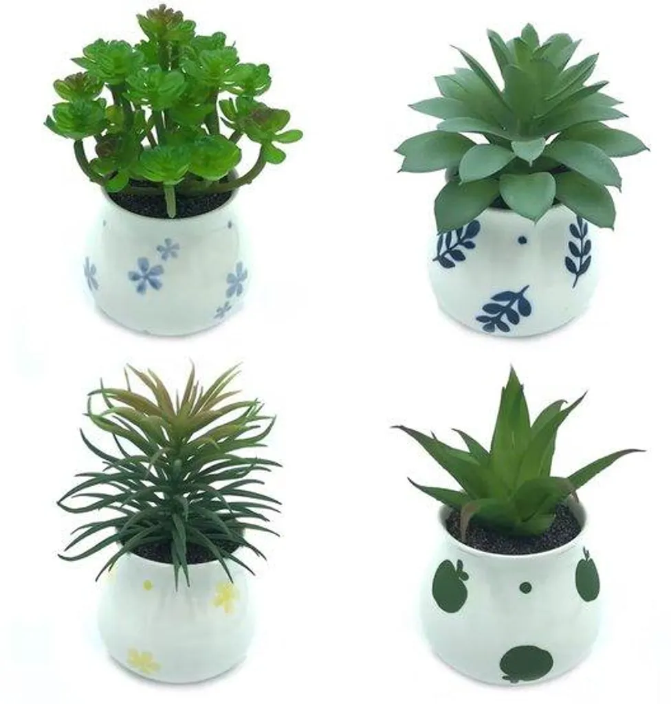 Petites plantes artificielles pots céramique faits main style boho