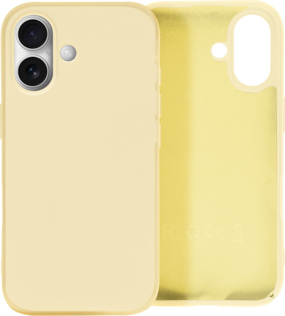 Avizar, Halbsteife Soft Touch Silikon Handyhülle für iPhone 16 Plus, Gelb