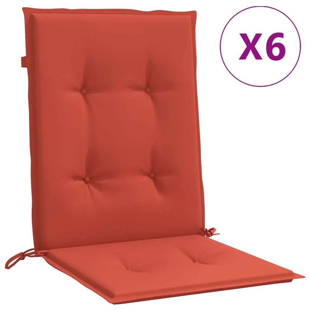 vidaXL Niedriglehner-Auflagen 6 Stk. Melange Rot 100x50x4 cm Stoff