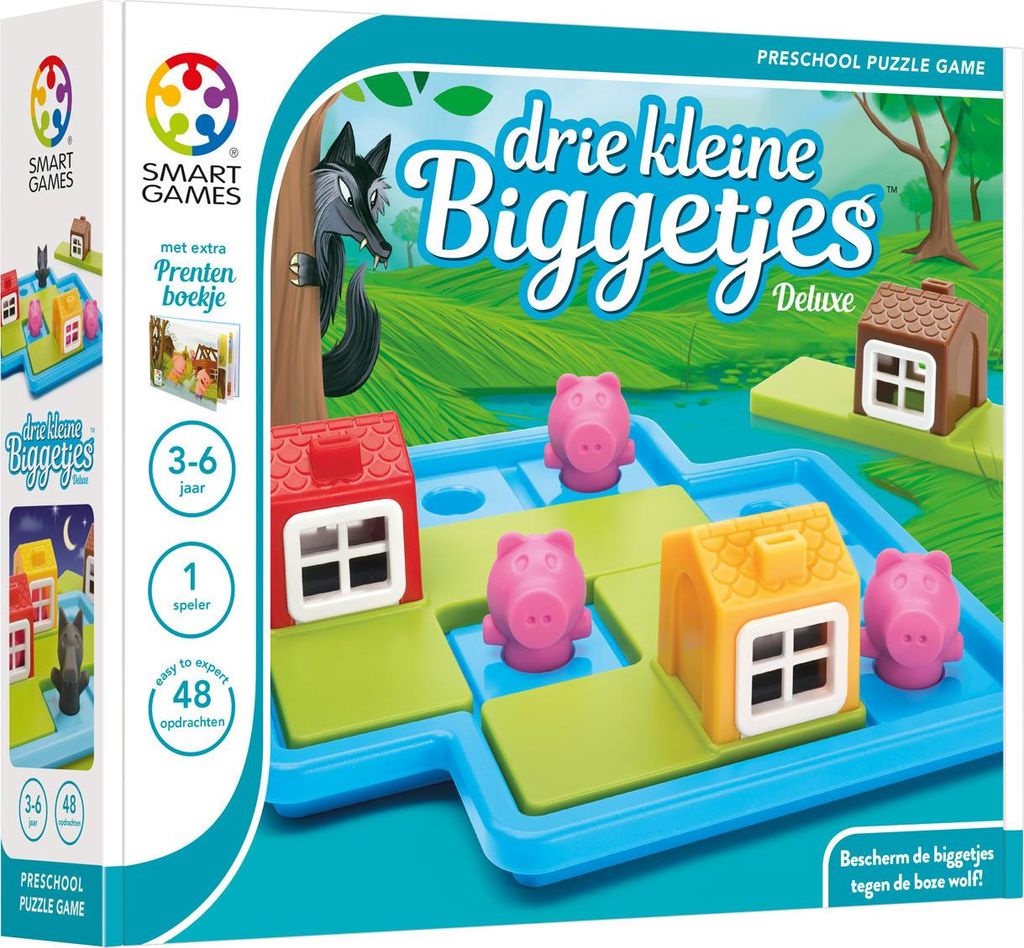 Smart Games Drei kleine Schweinchen Deluxe - Lernspiel für Kinder