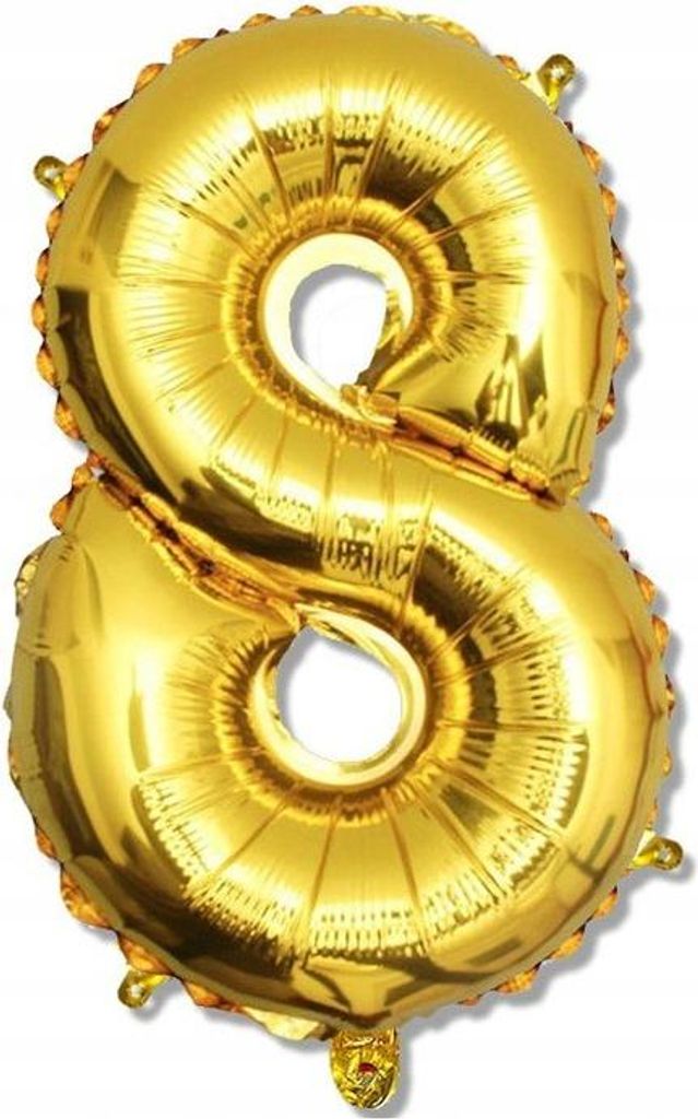 Folienballon Zahl "8" 35cm gold Metall 1 Stk. Produktbild 