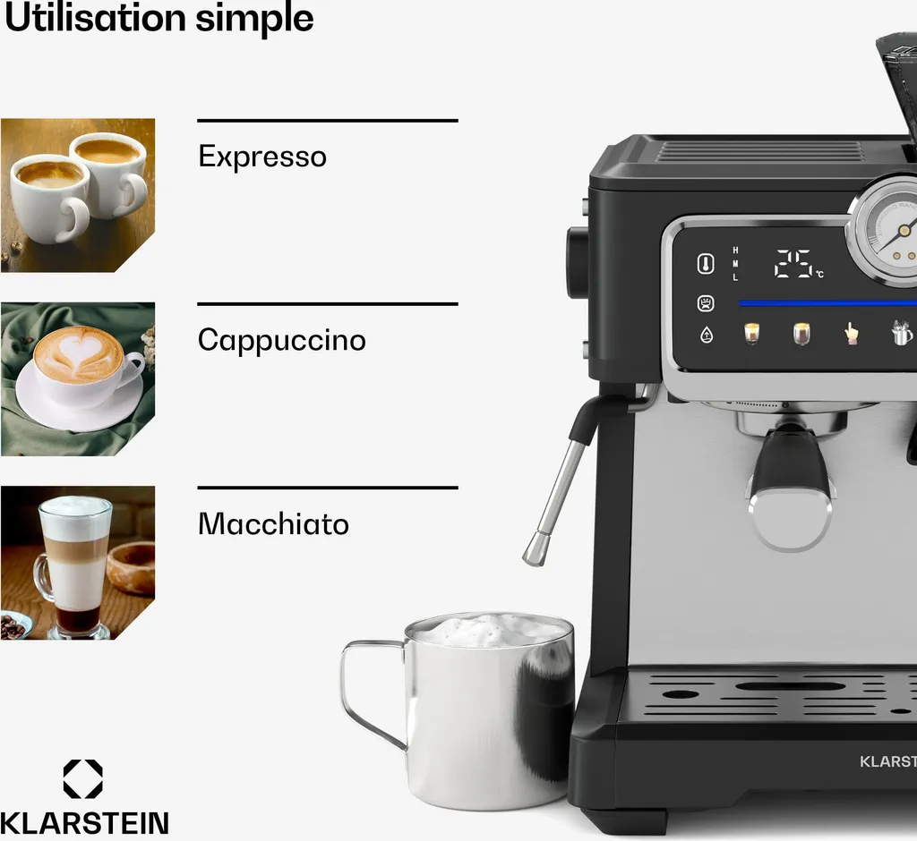 Machine à café 20 Bars GrandPresso Touch avec Buse Vapeur et Réservoir