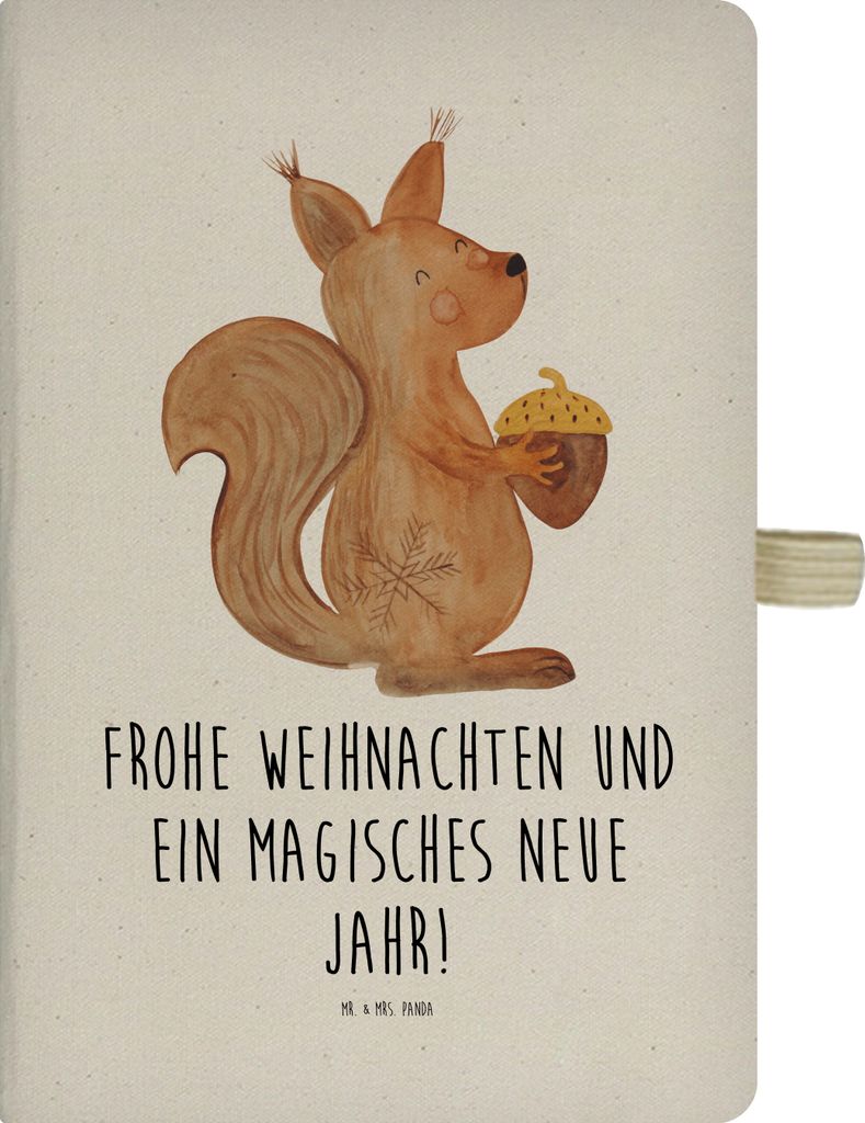 Mr. & Mrs. Panda Adressbuch Eichhörnchen Weihnachten - Transparent - Geschenk, Guten Rutsch, Weihnachtsmotiv, notizbuch, Frohe, Neujahr, Kladde, R...