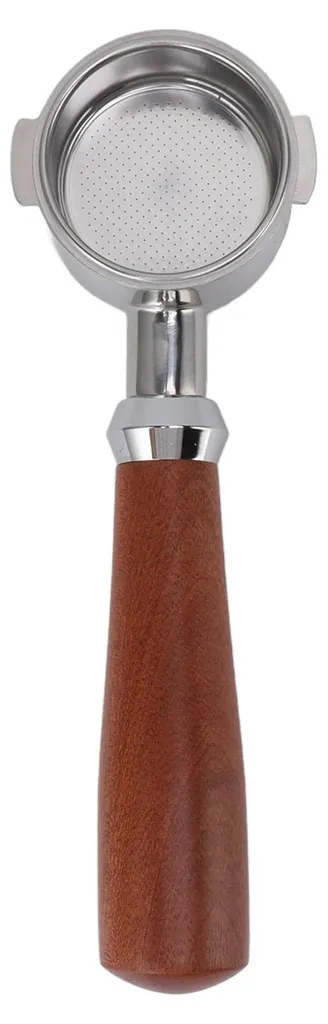 Outil Barista : Porte-filtre 51mm sans fond avec Manche Séquoia